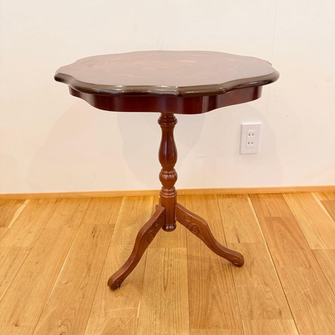 イタリア製 象嵌 猫脚 サイドテーブル コーヒーテーブル 家具 机 アンティーク