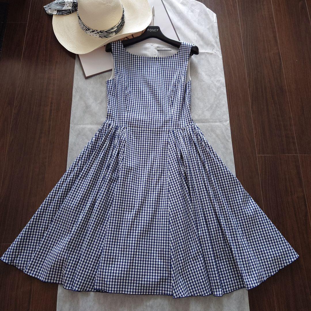 お値下げ☆着用1回美品☆FOXEY 大人可愛いギンガムチェック ワンピース♡