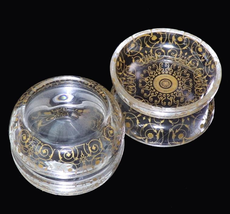 オールド・バカラ (BACCARAT) 最高級 金彩装飾 ミケランジェロ 蓋物