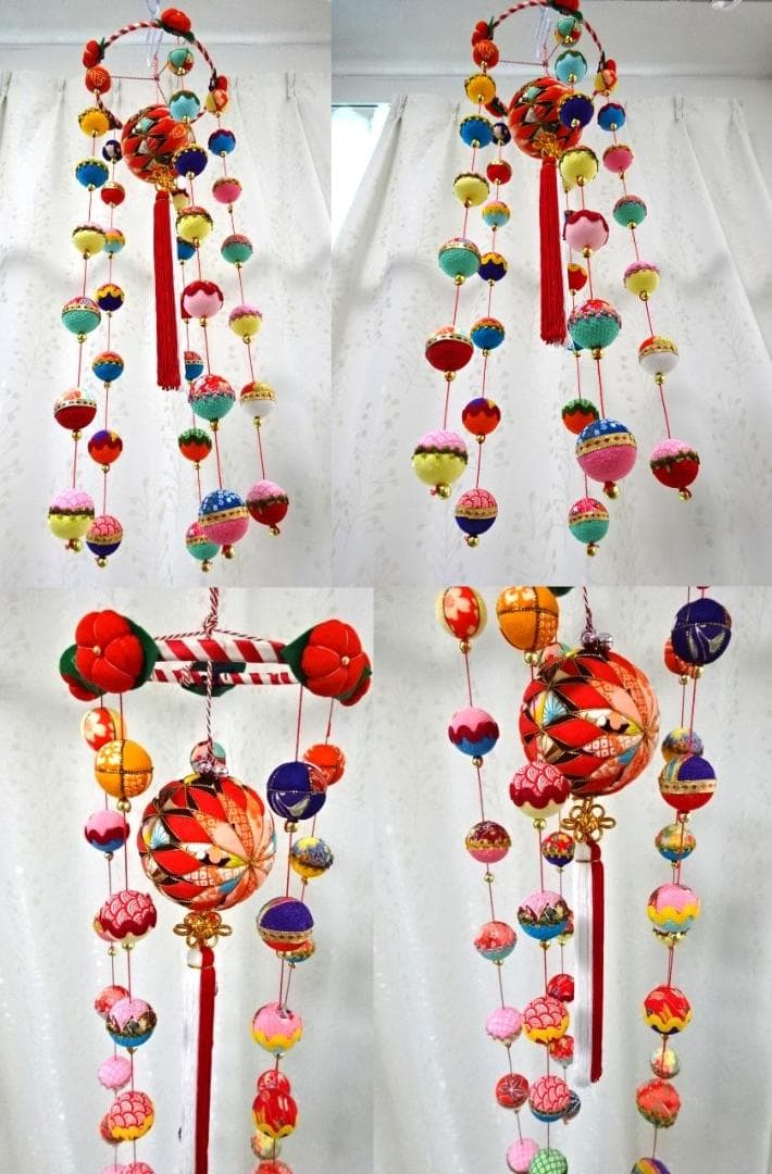 【2】縁起の良い　柳川さげもん　木目込み鞠　吊るし飾り　ハンドメイド　ひな祭り