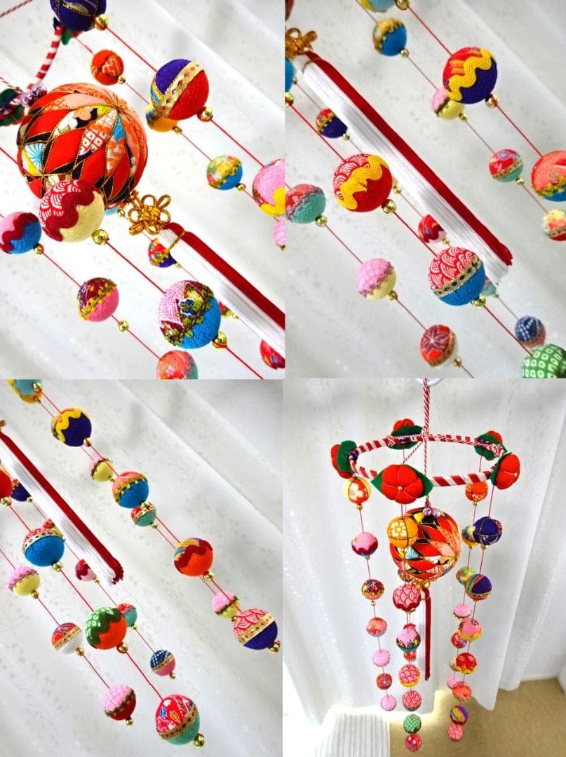 【2】縁起の良い　柳川さげもん　木目込み鞠　吊るし飾り　ハンドメイド　ひな祭り