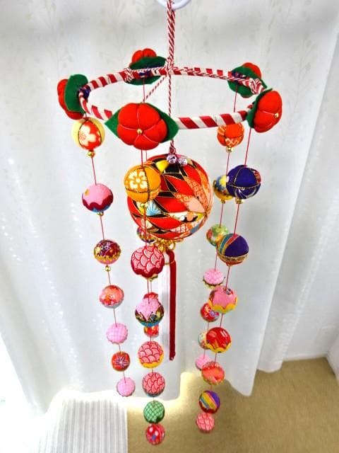 【2】縁起の良い　柳川さげもん　木目込み鞠　吊るし飾り　ハンドメイド　ひな祭り