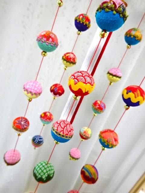 【2】縁起の良い　柳川さげもん　木目込み鞠　吊るし飾り　ハンドメイド　ひな祭り