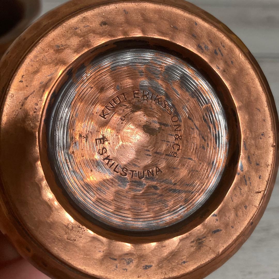 北欧 ヴィンテージ コパー 銅製 ろうそくホルダー どんぐり スウェーデン製