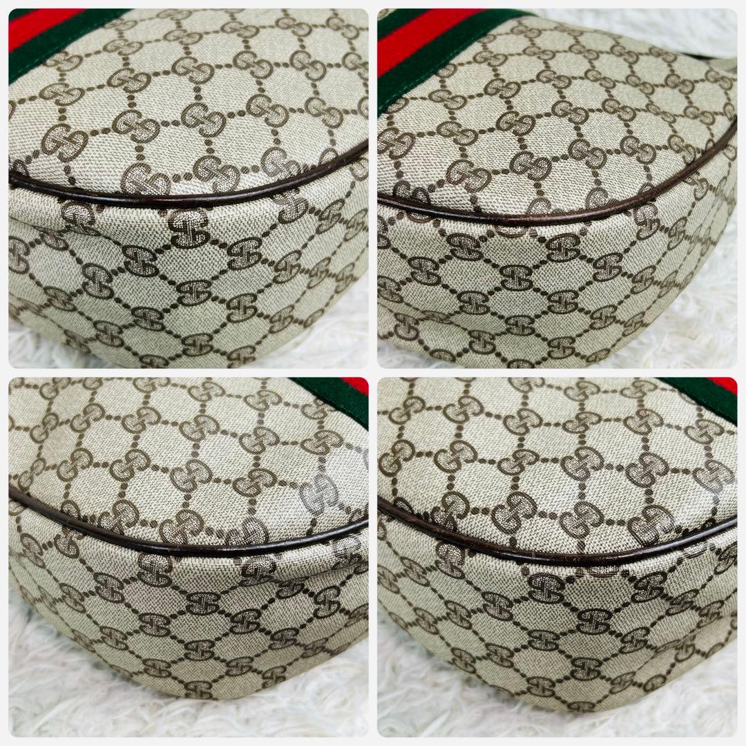 ✨美品 GUCCI GG シェリーライン ハーフムーン ショルダーバッグ レザー