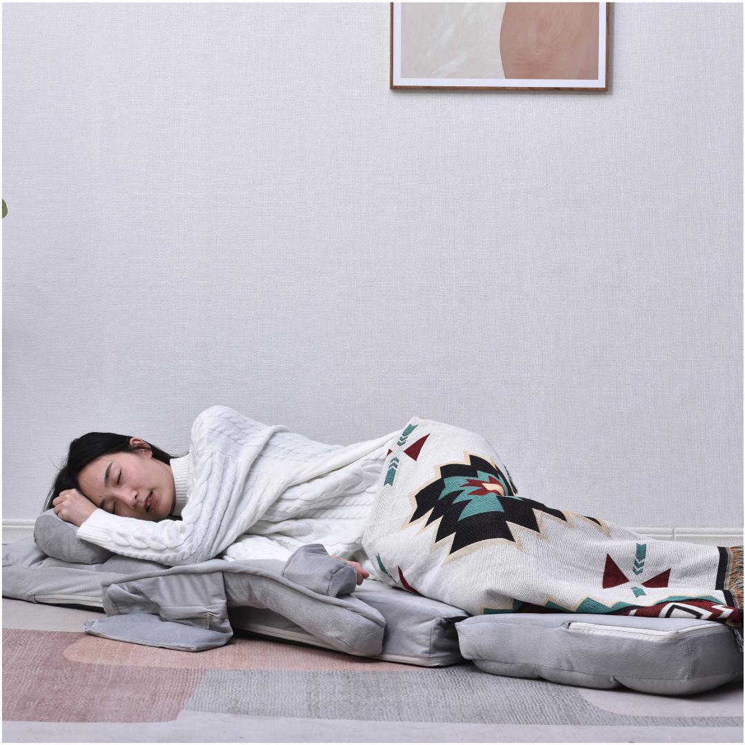 【新品】コンパクトリクライニング座椅子 14段ギア調節 ファブリック