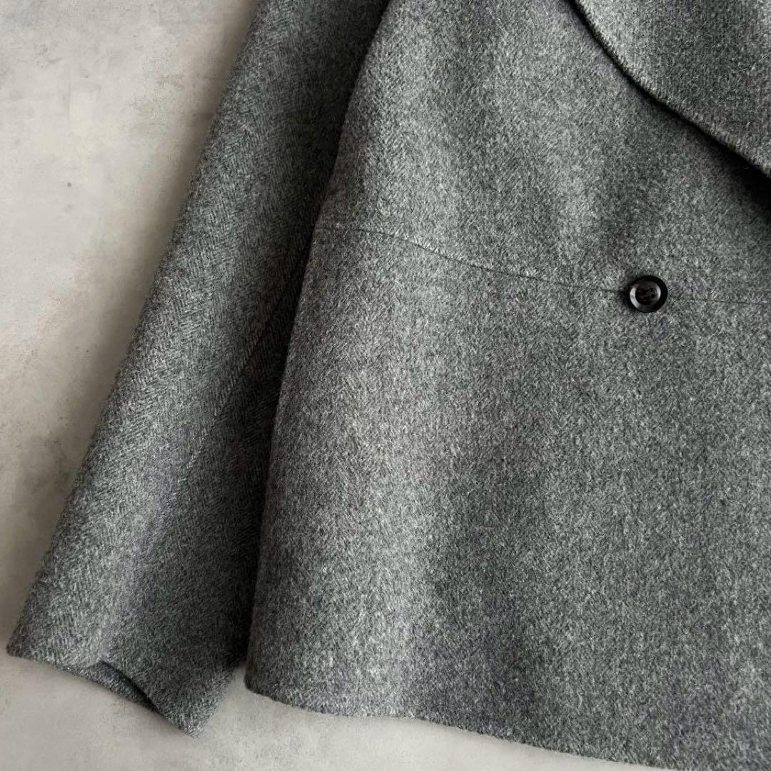 BEIGE, ベイジ　ウールカシミヤ　ビッグカラー　コート　グレー　4