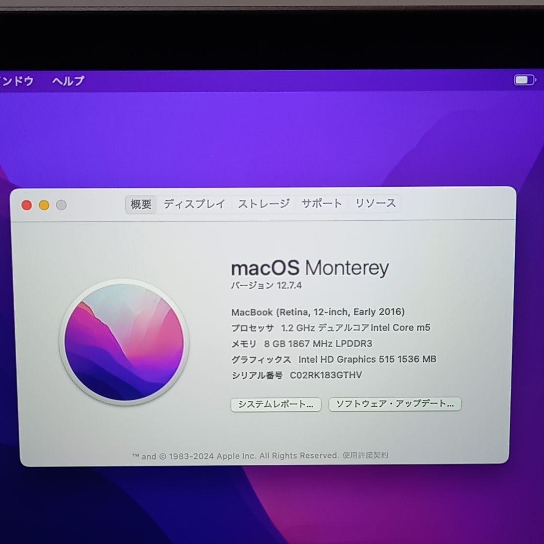 Apple MacBook 12inch グレイ 薄型ノートPC 持ち運びに