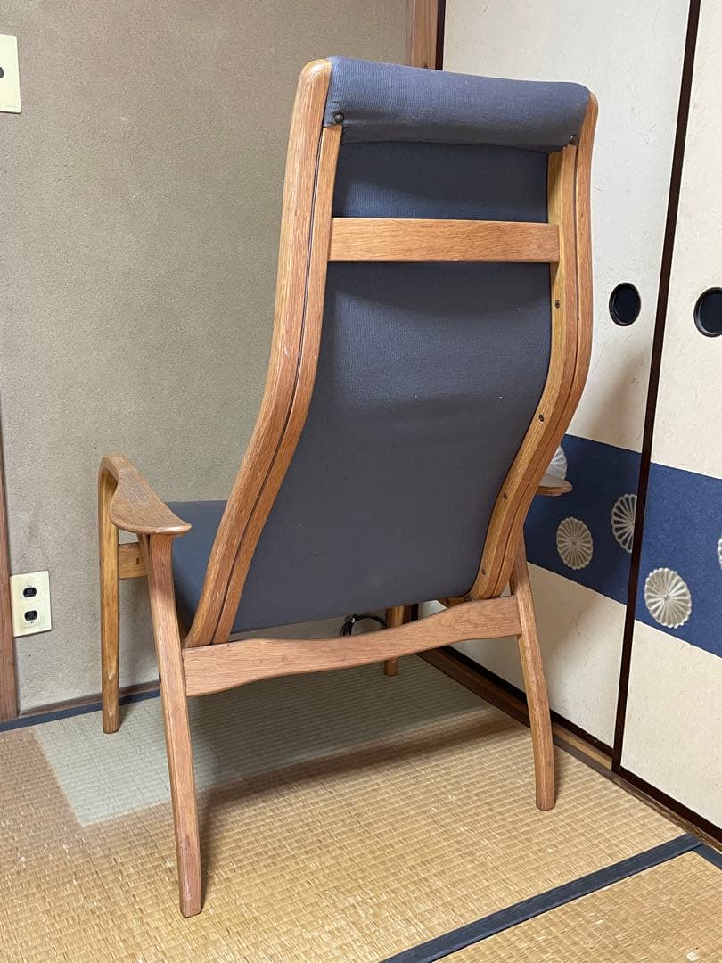 昭和レトロ　リクライニングチェア　1人掛け椅子　布張り