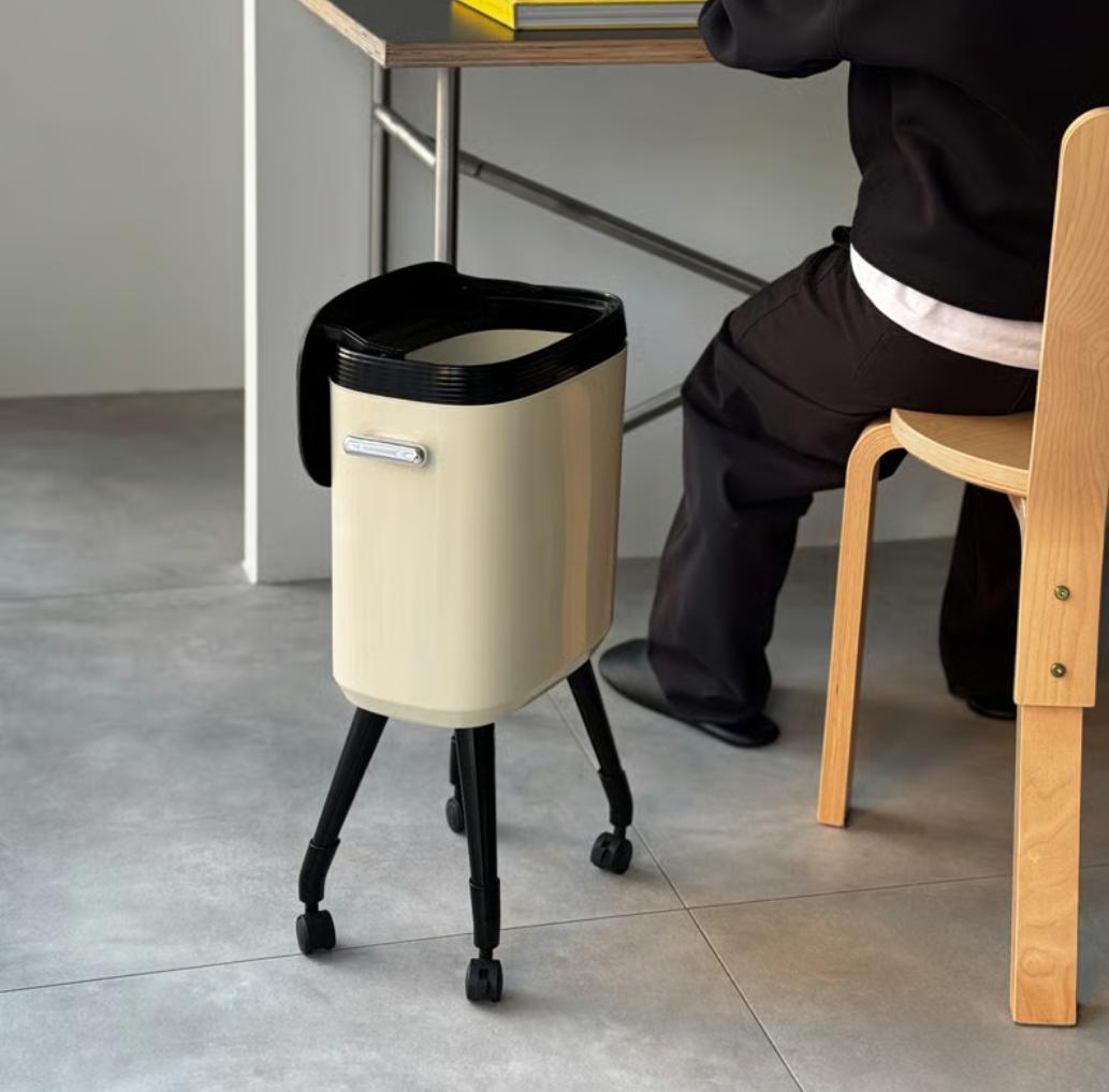 新品 北欧モダン 高脚 レッド ダストボックス ゴミ箱 インテリア 蓋付き