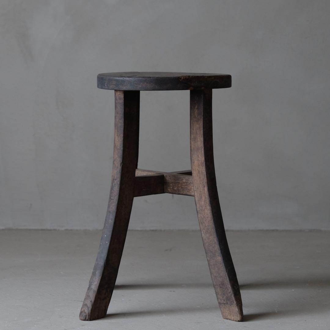 楢材 古い丸椅子　スツール チェア 古家具 古道具 アンティーク ヴィンテージ