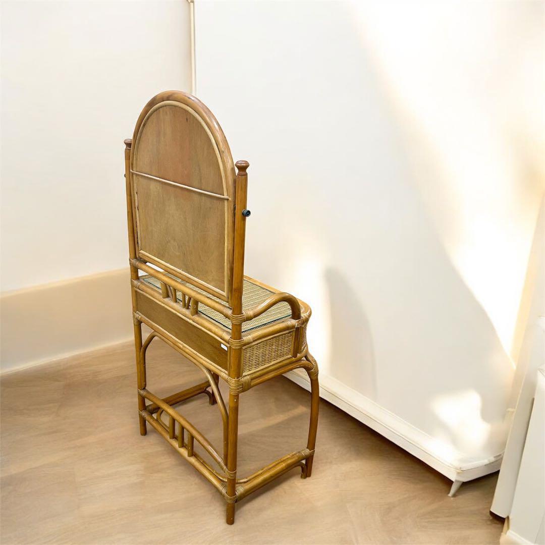 【かげぼこ】レトロ　ヴィンテージ　ラタンの化粧台　ドレッサー