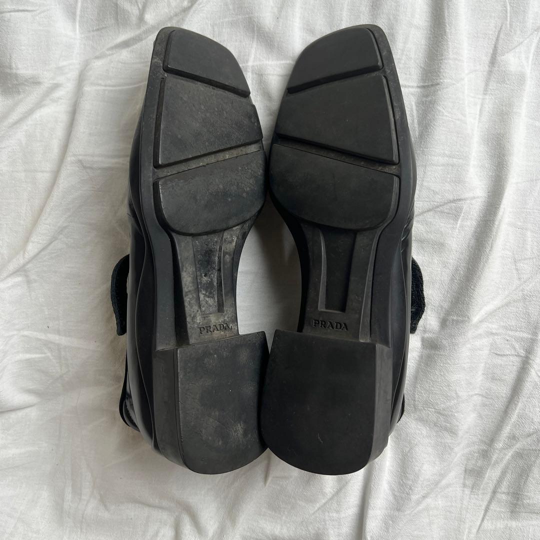 靴 PRADA Mary Jane Square Toe Shoes Black