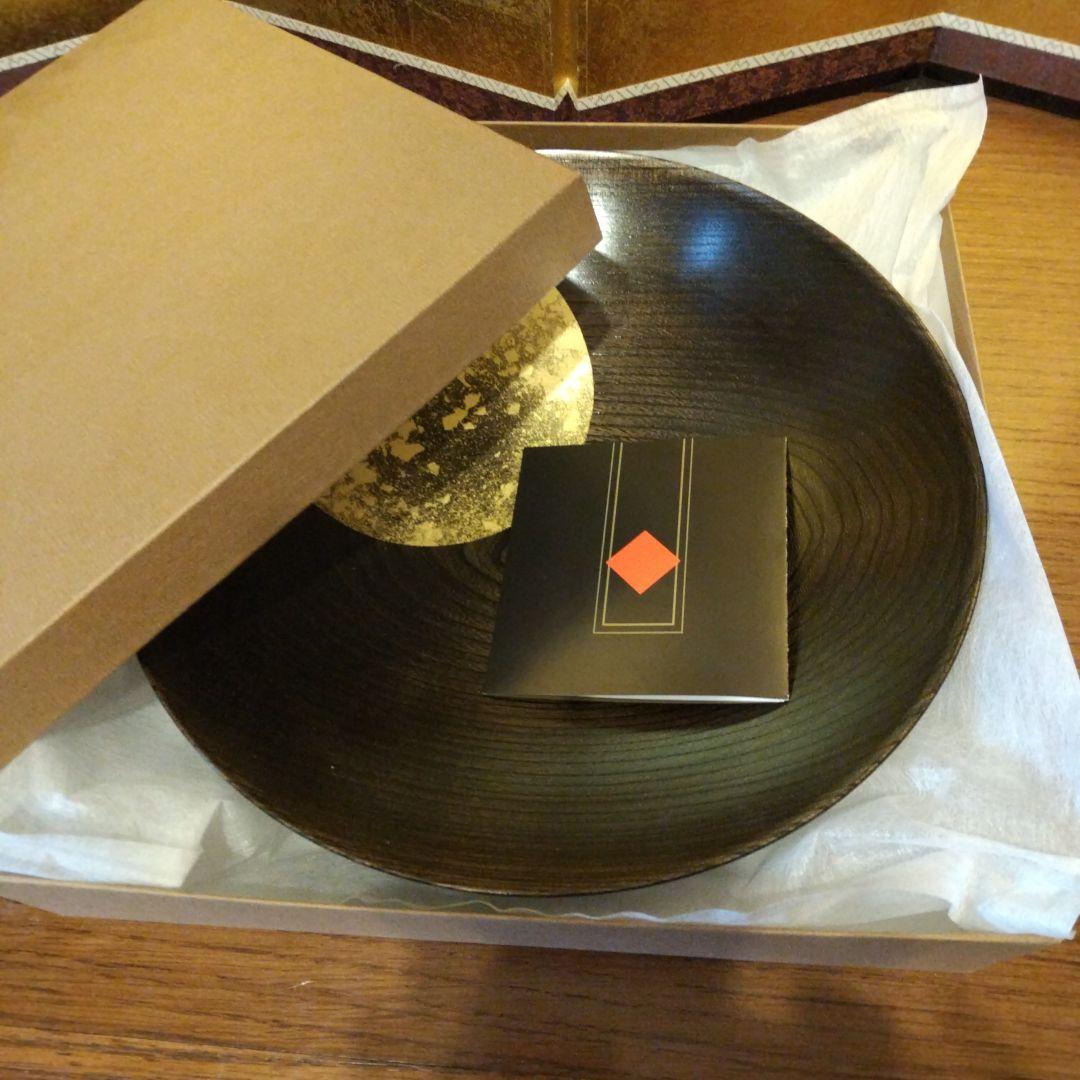 [新品] 箔一 おぼろ月 ８寸(漆) 木製ボウル 金箔装飾 金沢金箔