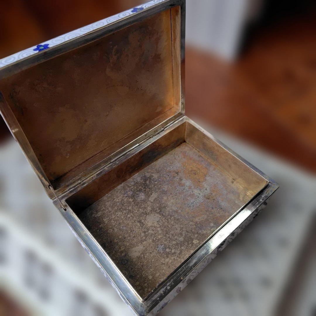 ②金工七宝　花柄宝石箱　アンティーク品