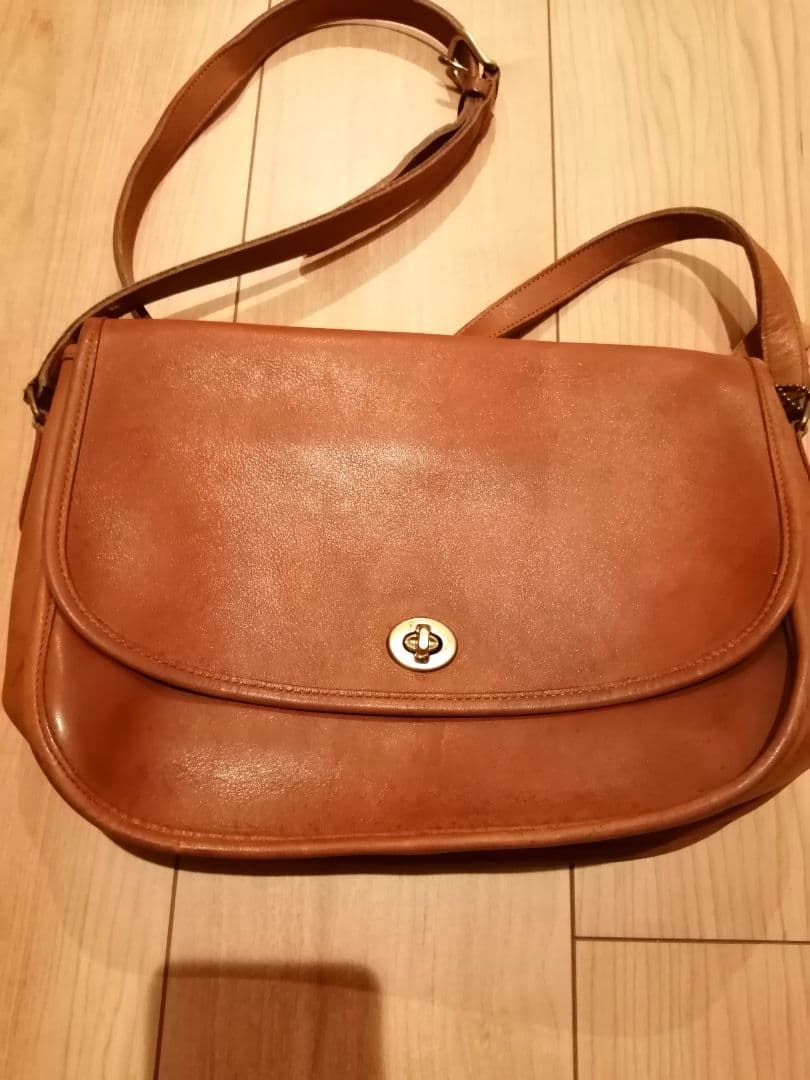 オールドコーチ　coach　ブラウンレザーショルダーバッグ　本革　アメリカ製