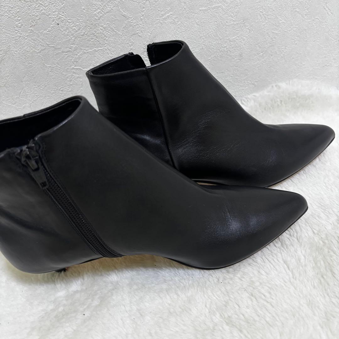 【美品】ファビオルスコーニ 24 ポインテッドトゥ ショートブーツ サイドジップ