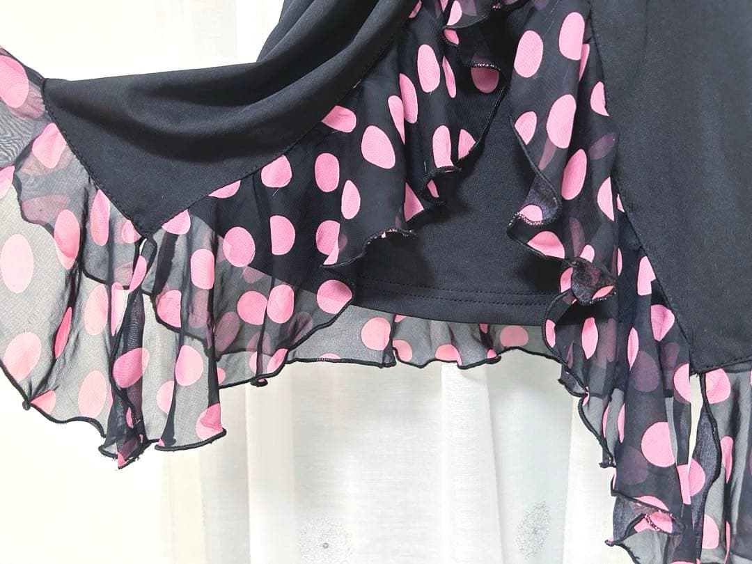 GOLDS♡初期デザイン♡ドット柄キャミトップス♡2点セット♡ブラック×ピンク