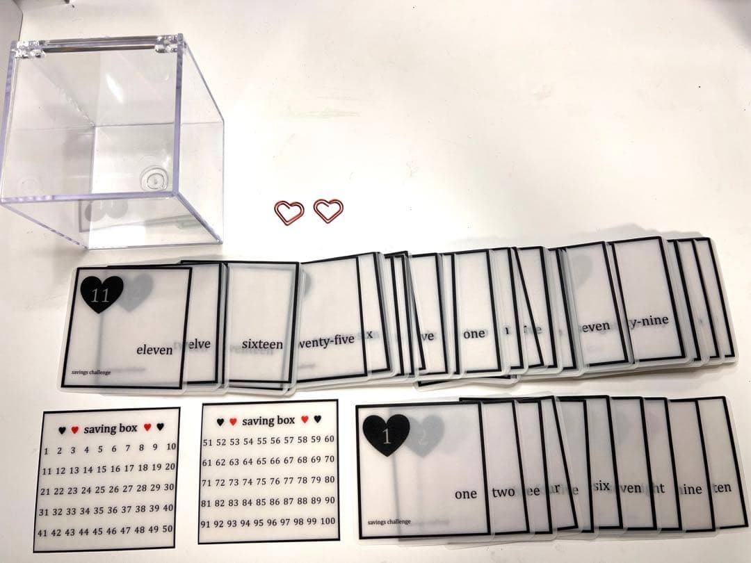 ※アウトレット【ハート】1〜100 【貯金BOX】