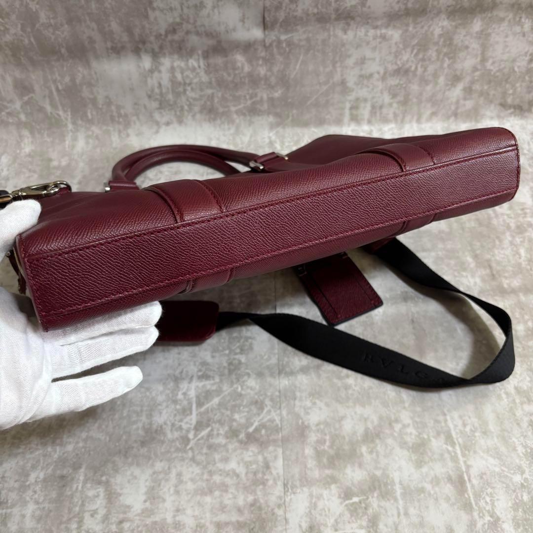 J72 極美品✨BVLGARI ブルガリ　ビジネスバッグ　2way レザー　赤