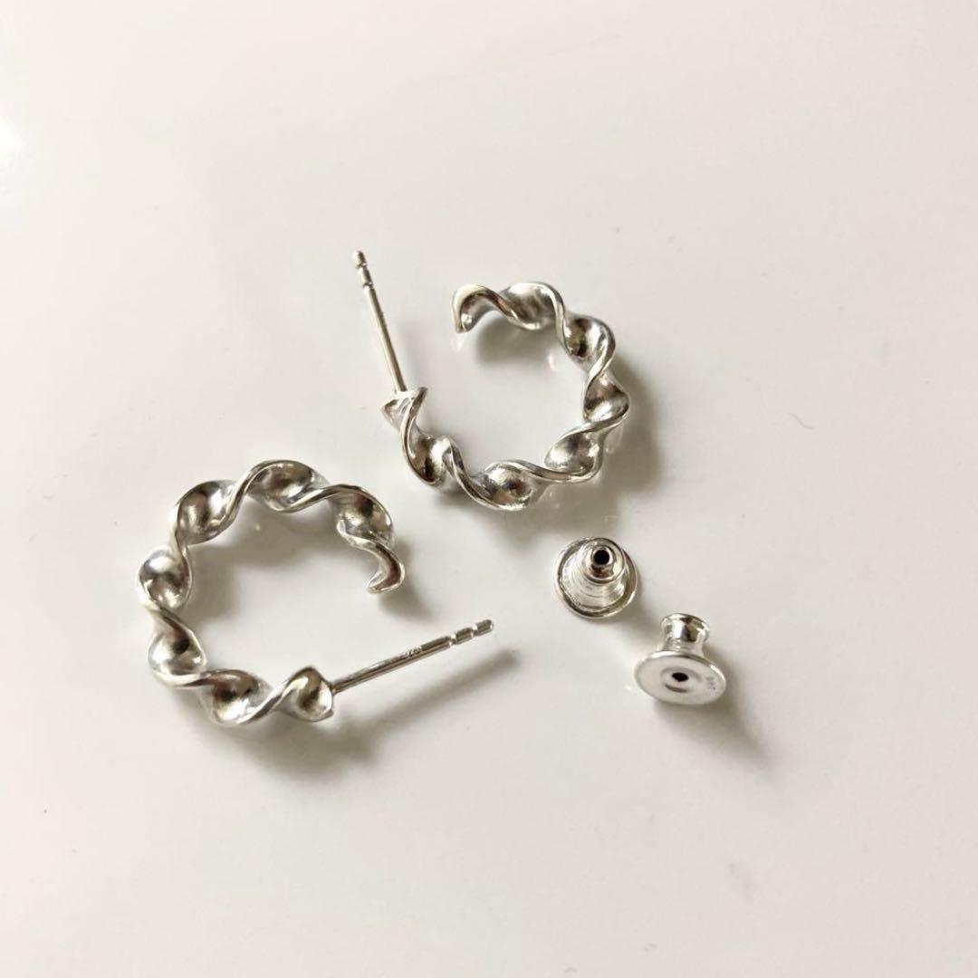 両耳　14mm シルバー925 フープピアス