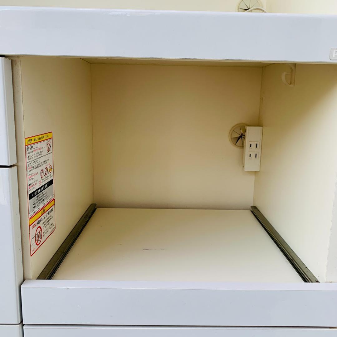 【美品／送料込み価格】パモウナ 白い食器棚・キッチンボード　幅90cm