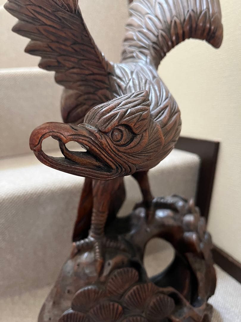 希少　年代物　高価　木彫りの鷲　ワシ　鷹　タカ