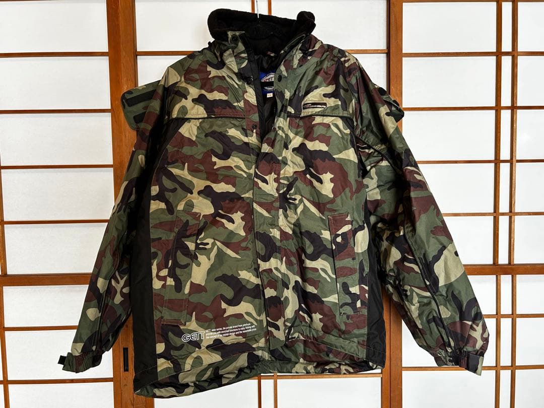 GETT 迷彩フィッシングジャケット・パンツセット LL