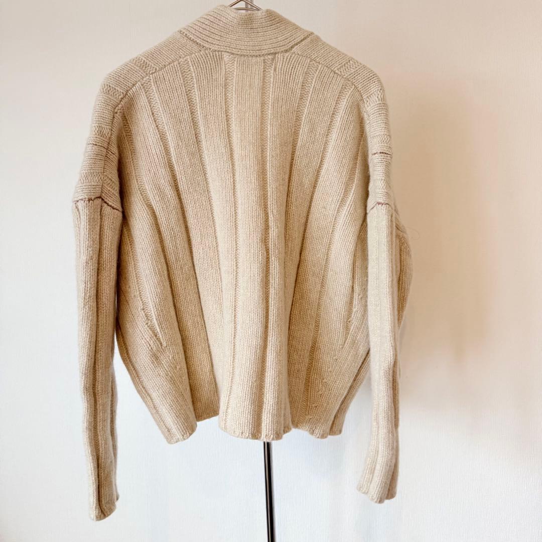 美品★定価4.2万円★ ジェーンスミス★ウールカシミアワイドリブカーディガン