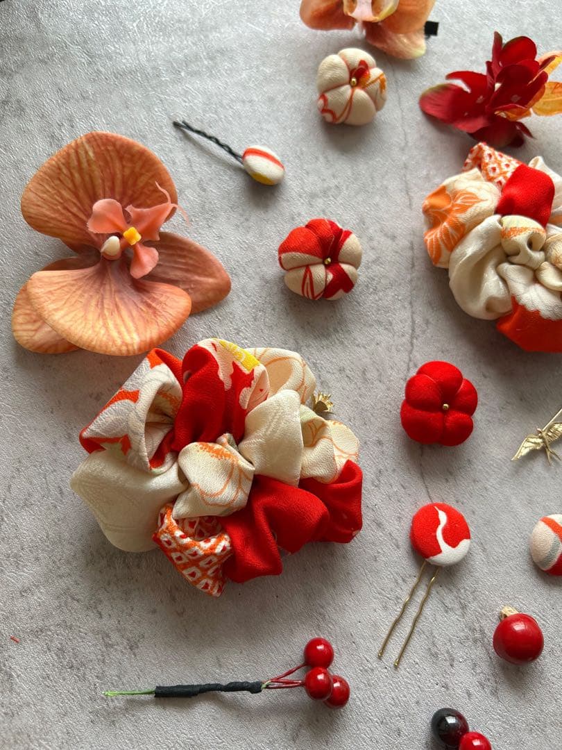 m*@様 七五三　七五三髪飾り　ヘッドドレス　着物髪飾り　リメイク髪飾り　025