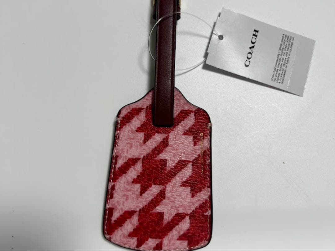 【正規品】Coach コーチ ラゲッジタグ 千鳥格子柄 荷物タグ