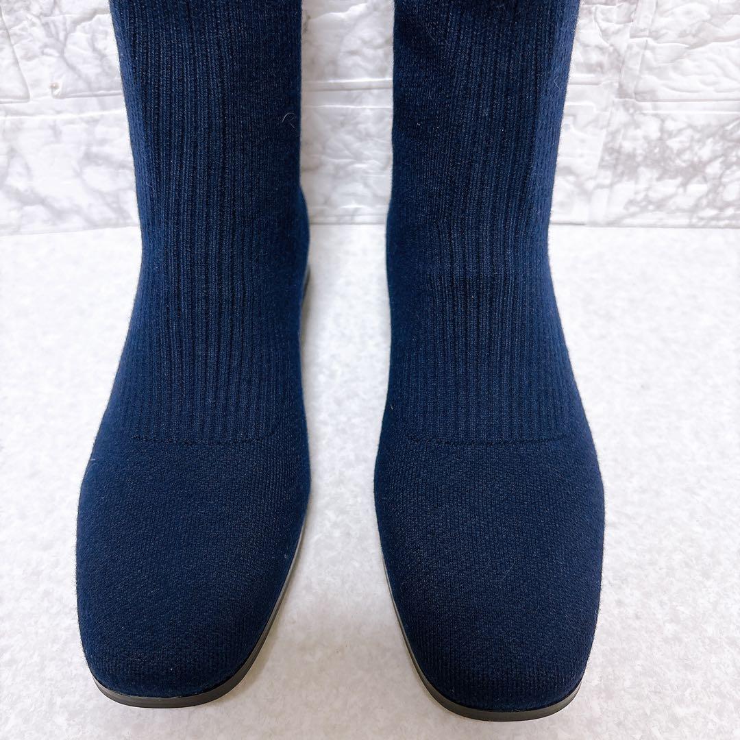 ⭐極美品⭐VIVAIA ビバイア ロングブーツ ミッドカーフ ネイビー 24.5