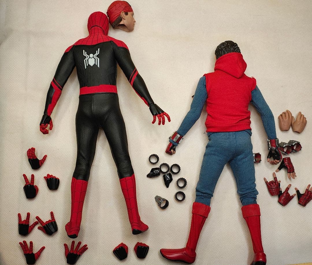 ホットトイズ スパイダーマン 2体 アクションフィギュア 交換用パーツ付き