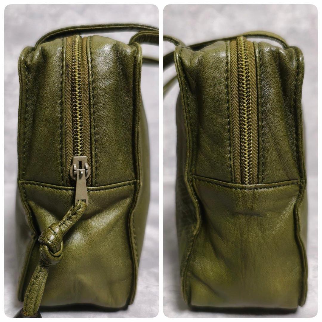 LOEWE ロエベ アナグラム ナッパレザー ショルダーポーチ カーキ