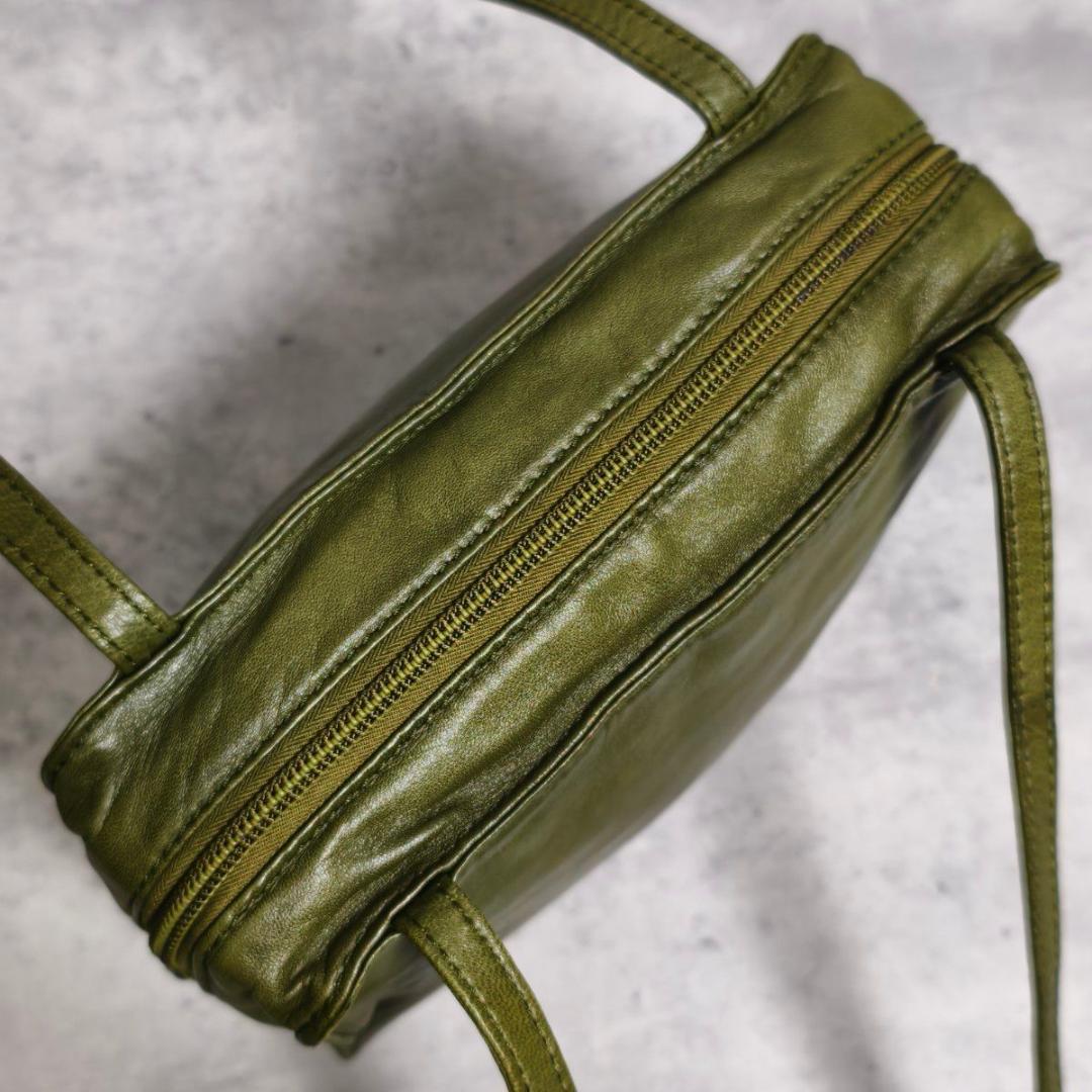 LOEWE ロエベ アナグラム ナッパレザー ショルダーポーチ カーキ