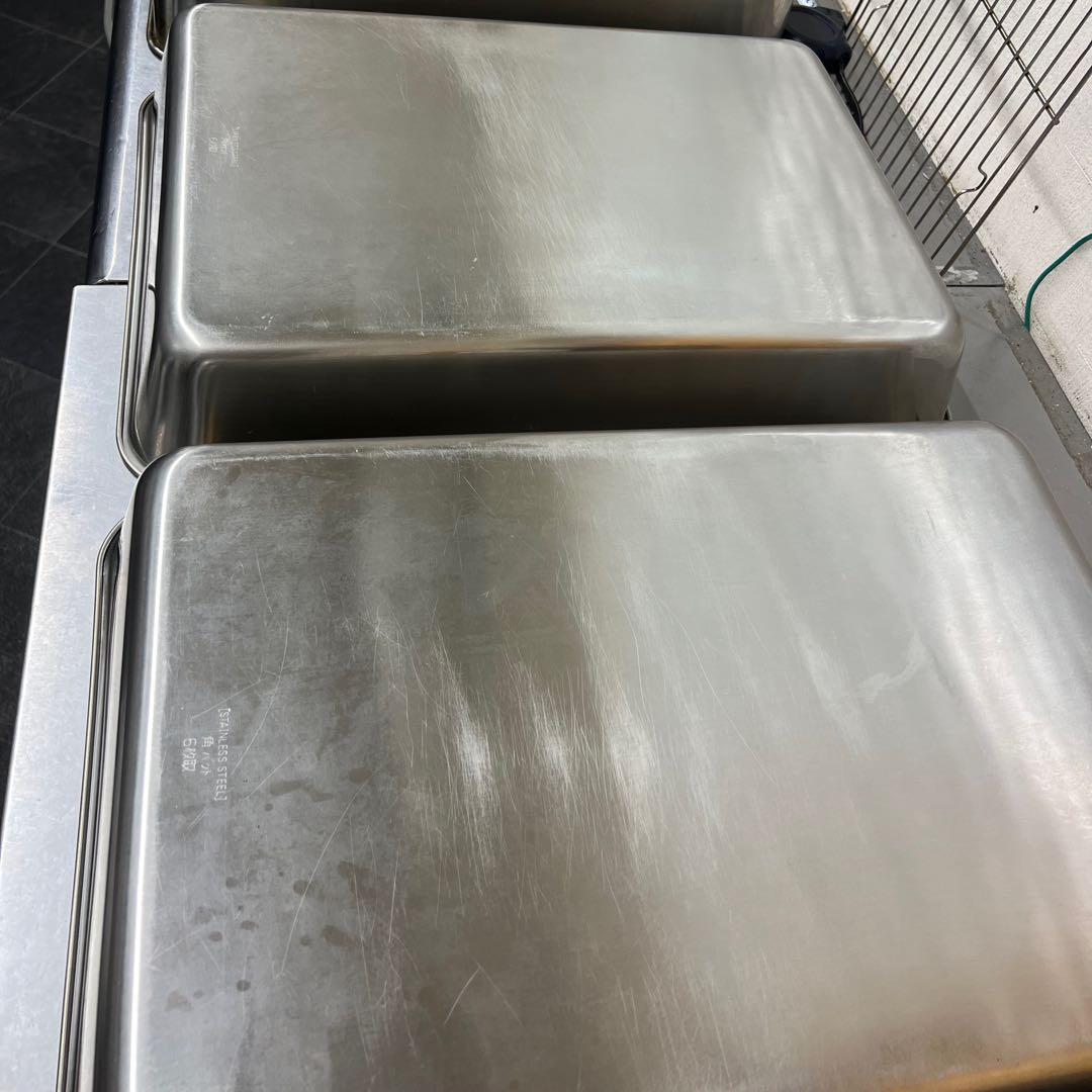 【まとめ売り】ステンレス深型組バット 、角バット（網付き）、トングなど