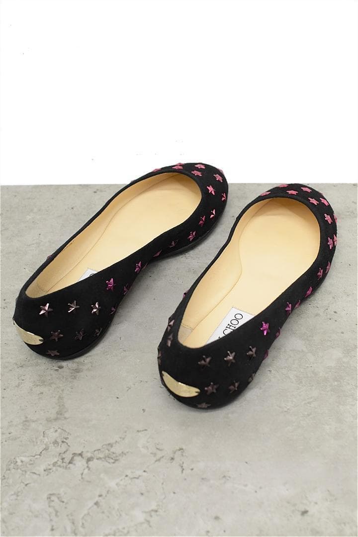 HGDX226/美品 JIMMY CHOO フラットシューズ スタッズ 35