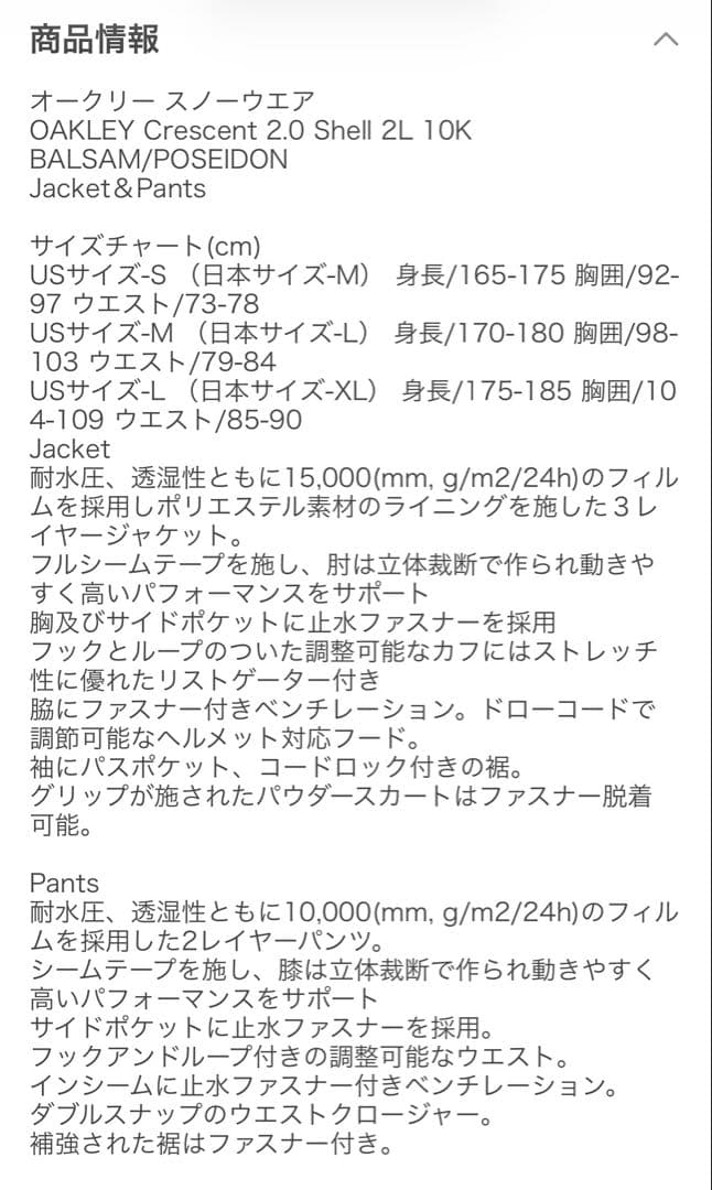 オークリー　スノーボードボードウェアGORE-TEX 青　サイズL