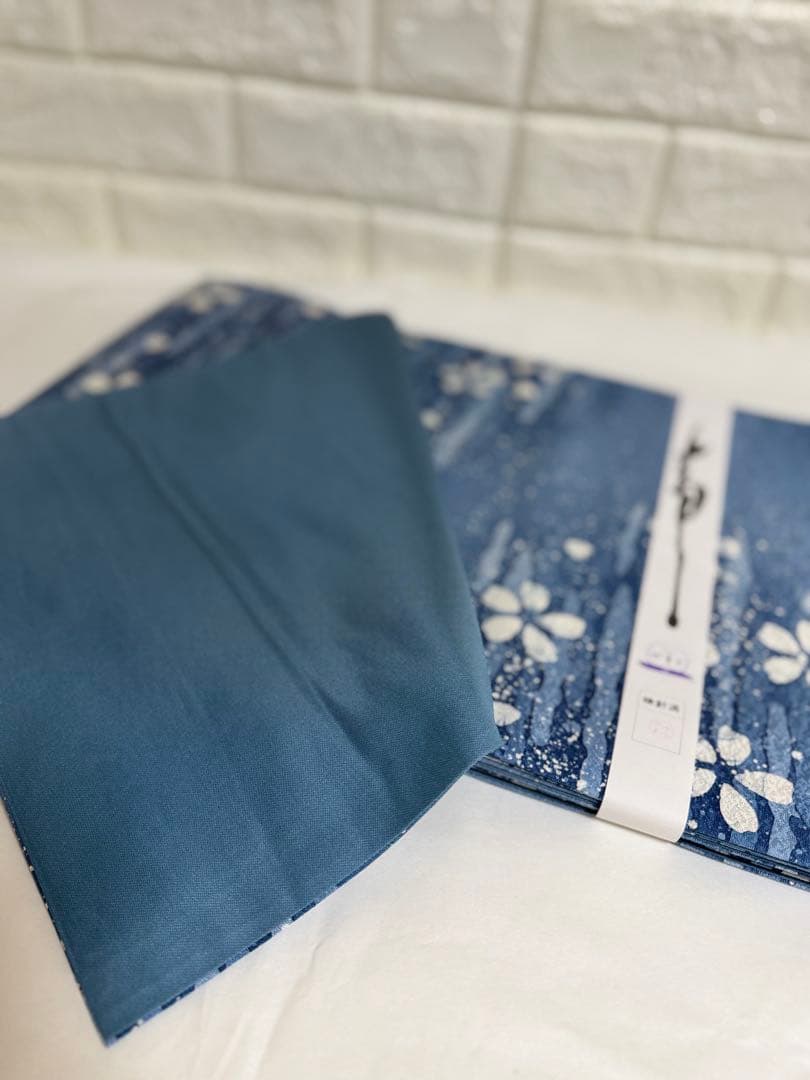 【新品　未使用】藍染全通袋帯　天然泥藍染　袋帯　藍染苑