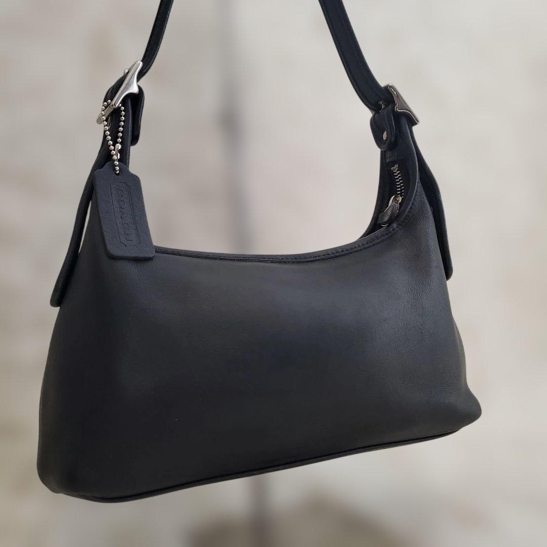 ⭐極美品⭐OLD COACH アクセサリーポーチ ハーフムーン ブラック