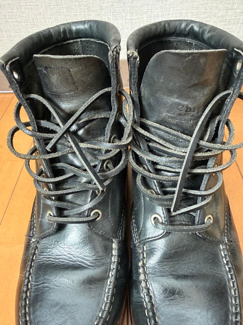 Chippewa チペワ ブラック ワークブーツ モックトゥ USA製 8E