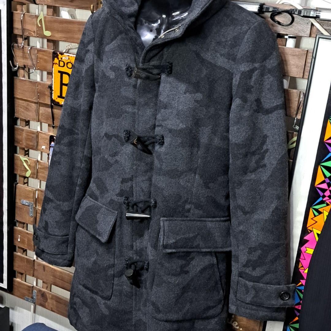 定価11万　AKM メルトンウール　カモフラ　迷彩　ダッフルコート　XL