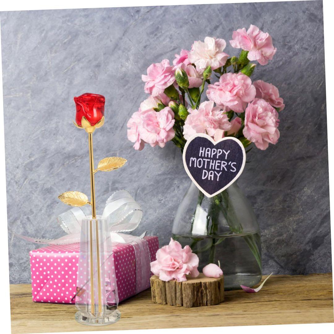 Hoement 1 セット 母の日ギフト ローズクリスタル クリスタルローズ
