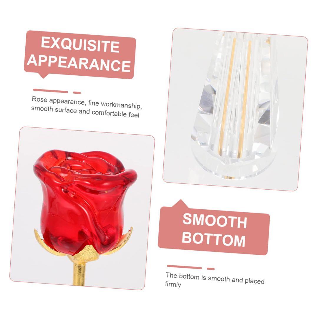 Hoement 1 セット 母の日ギフト ローズクリスタル クリスタルローズ