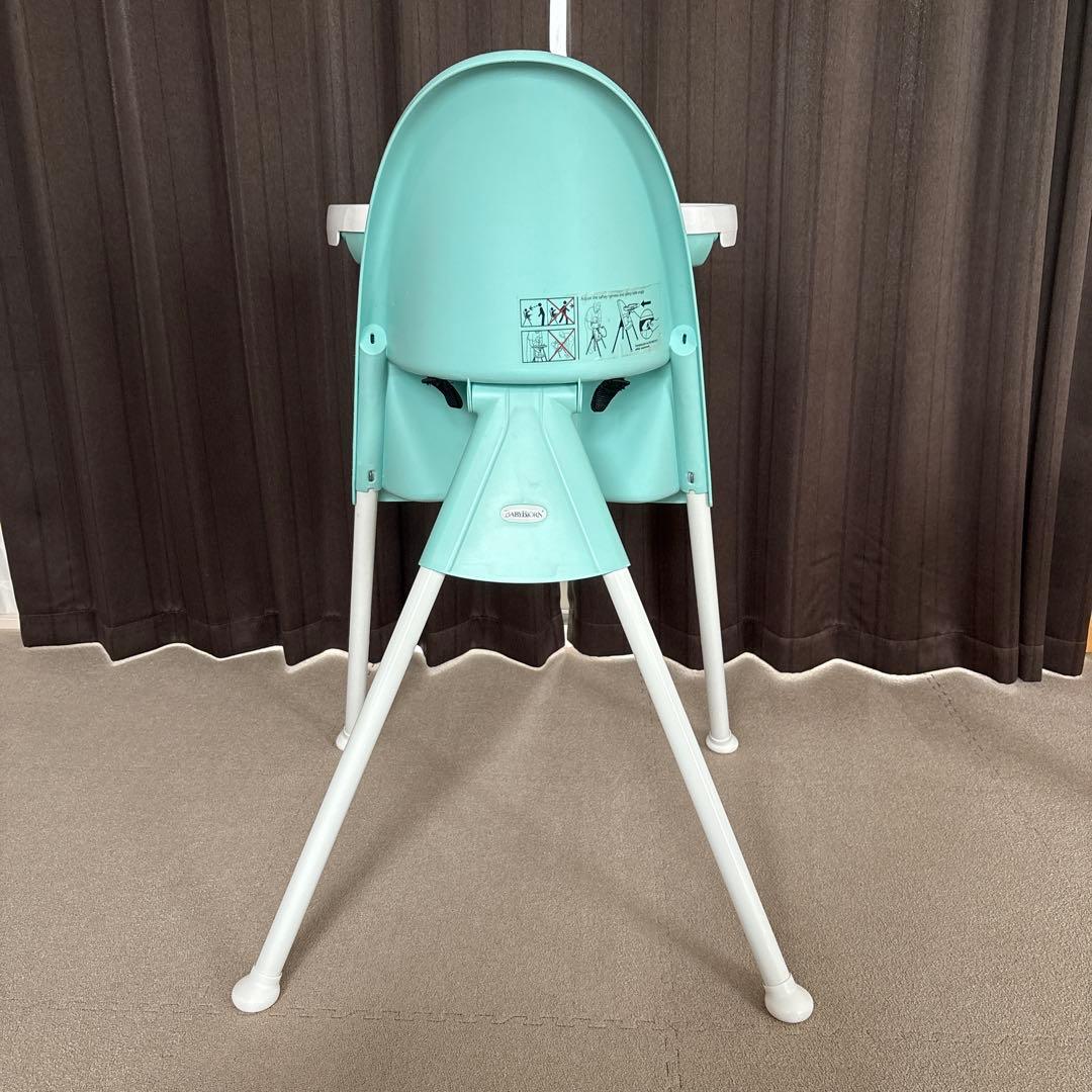 良品 BABY BJORN ハイチェア ハーネス付き ライトグリーン