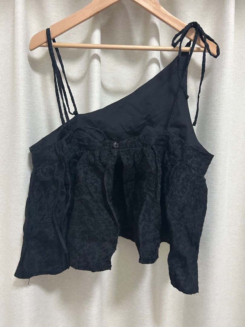 トップス eaphi flower jacquard peplum tops Black