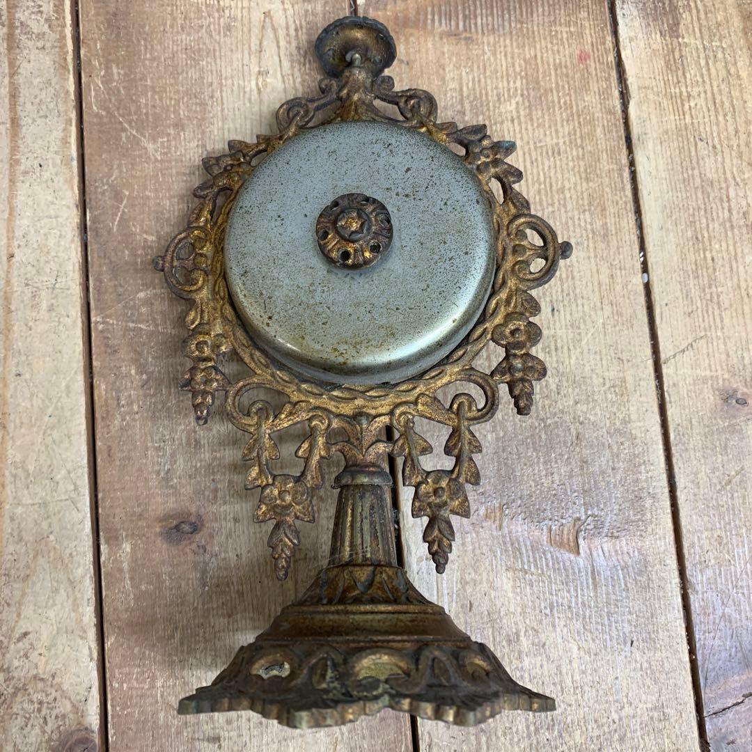 E-4 希少 アンティーク 卓上ベル 呼び鈴 カウンターベル 真鍮製 百合の紋章