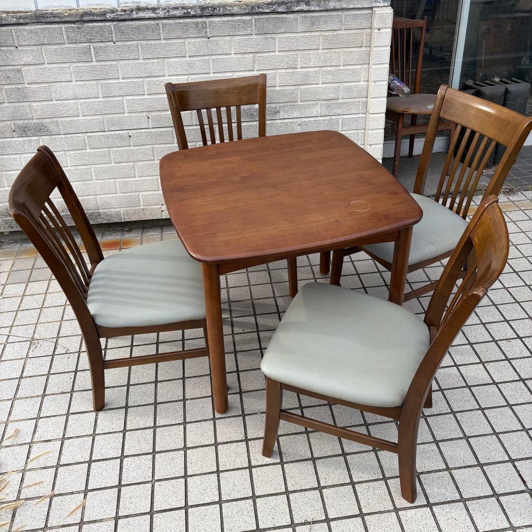 ② 昭和レトロ カリモク ダイニングチェア 木製椅子 古家具 グレー ビンテージ