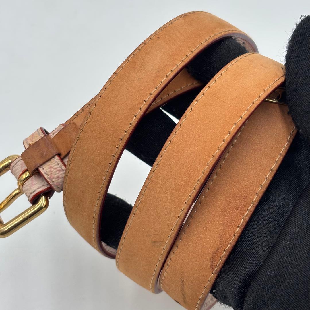 ルイヴィトン モノグラム サンチュール　レザーベルト M9273 ピンク系