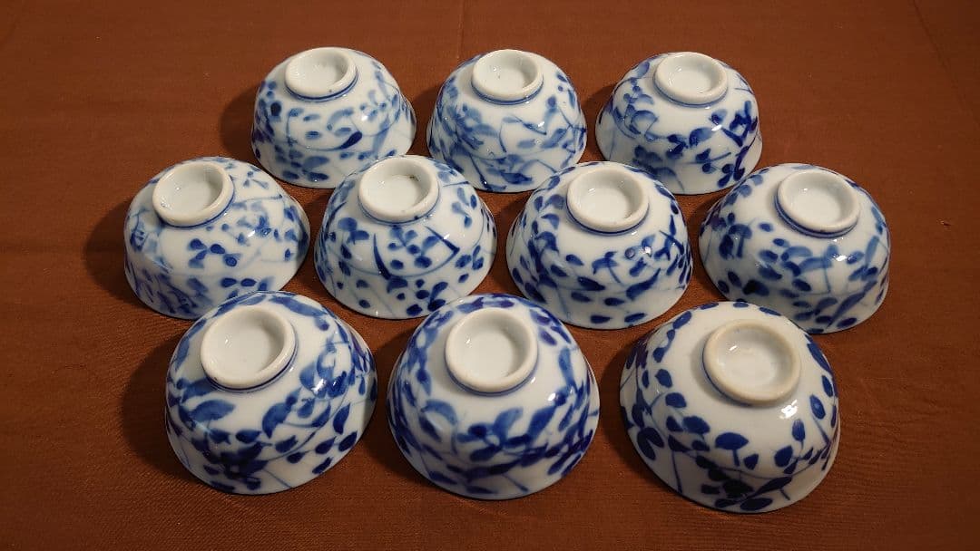 古伊万里　伊万里　染付　なずな　なずな文　煎茶碗　蔵出し　10客